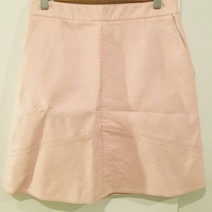 Zara light pink leather mini skirt